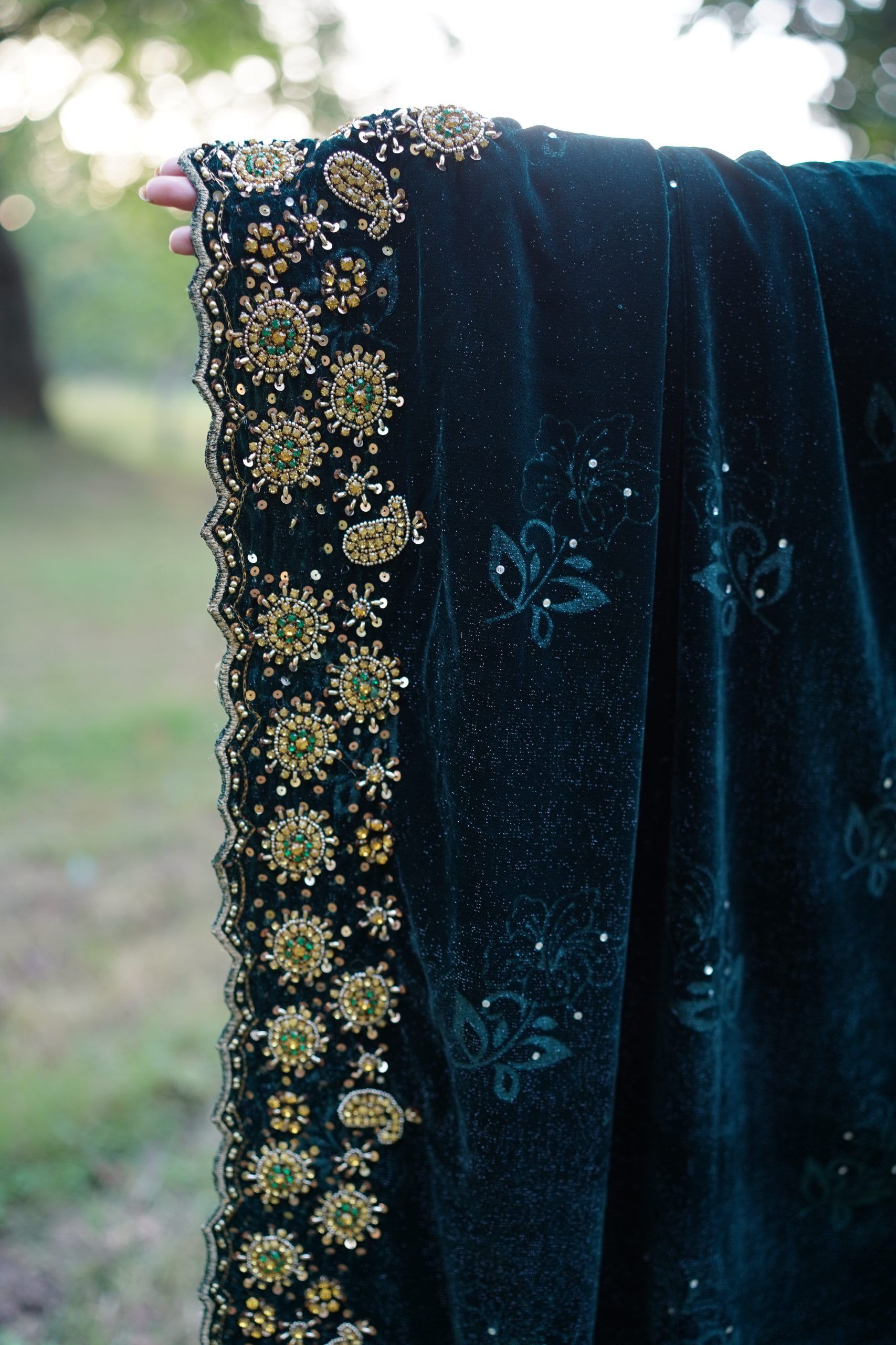 Green Velvet Dress - Image 2