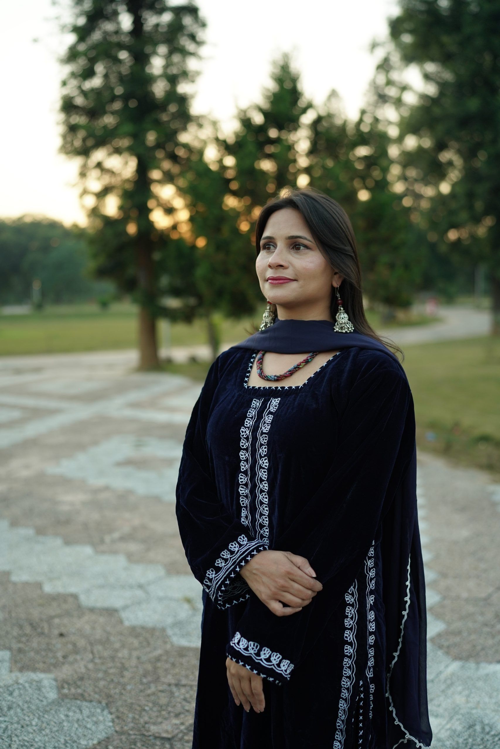 Blue Velvet Dress - Image 3